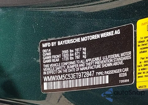 2014 Mini Hardtop Cooper z USA, uszkodzony, nr VIN WMWXM5C53ET972847